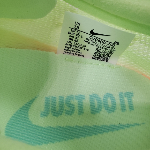 Nike ZoomX Dragonfly Barely Volt Hyper Orange Track Field Spike size Men's 13 - Picture 10 of 10